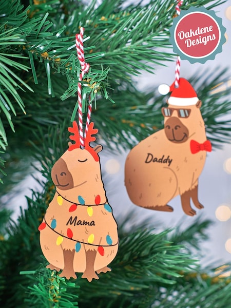 Personalised Capybara Christmas Tree Decoration By Oakdene
