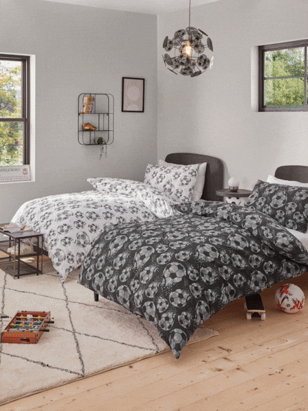 2 Pack Glow In The Dark Football Duvet Cover and Pillowcases Set (951088) | £32 - £44