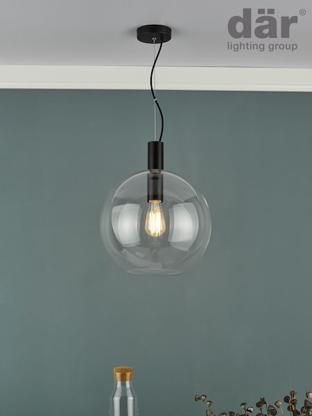 Dar Lighting Black Zulu Ceiling Light Pendant (952159) | £89