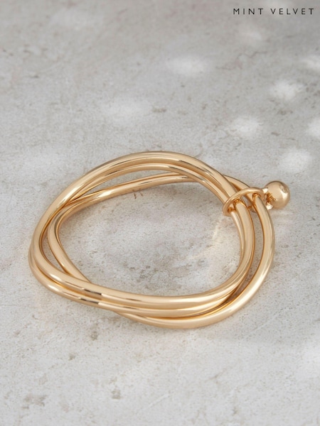 Mint Velvet Gold Tone Triple Bangle (952527) | £32