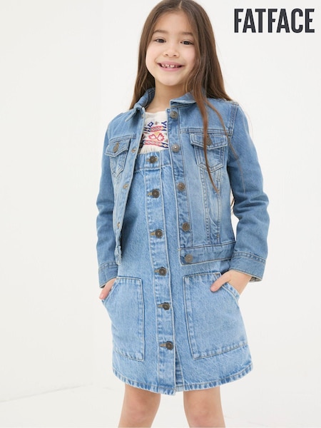FatFace Light Blue Plain Denim Jacket (952560) | £10