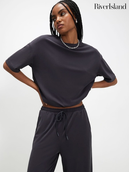 Grey - River Island Soft Touch T-shirt