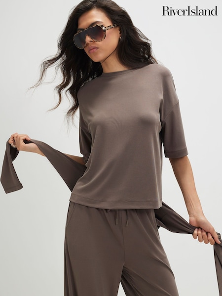 Brown - River Island Soft Touch T-shirt