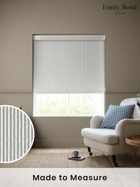 Emily Bond Indigo Oscar Stripe Made to Measure Roller Blinds (953161) | £58