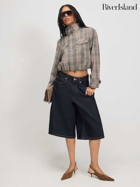 Grey - River Island Funnel Neck Bomber Jacket