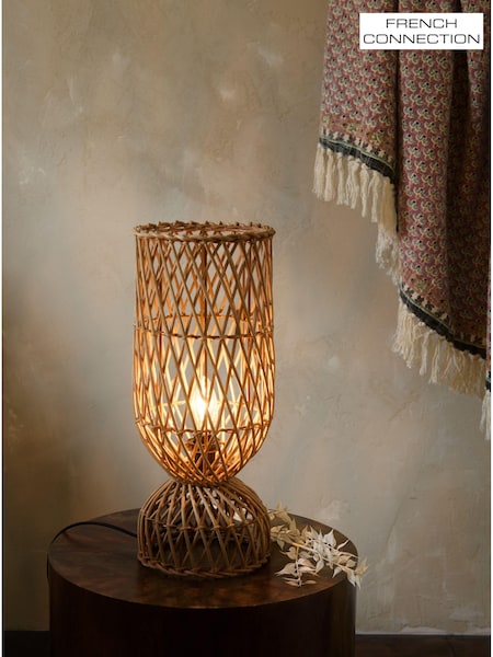 French Connection Natural Rattan Kylo Table Lamp (954681) | £65