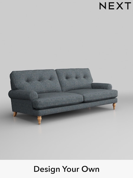 Boucle Weave Easy Clean/Dark Blue Erin Buttoned Back Deep Sit (955016) | £1,275