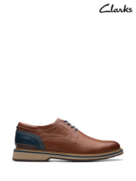 Clarks Brown Standard Fit (G) Leather Monahan Plain Shoes (955303) | £100
