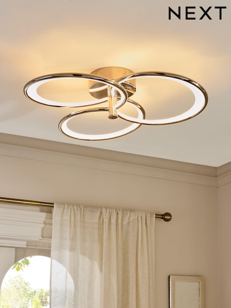 Chrome Raya 3 Light Flush Fitting Flush Ceiling Light (955861) | £125