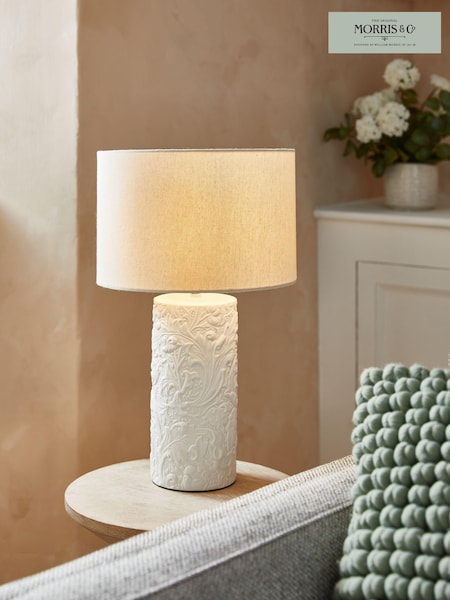 Morris & Co Cream Bachelors Button Ceramic Table Lamp (9558C7) | £70
