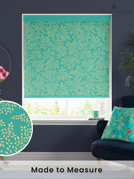 Sara Miller Green Little Leaves Made to Measure Roller Blinds (956083) | £58