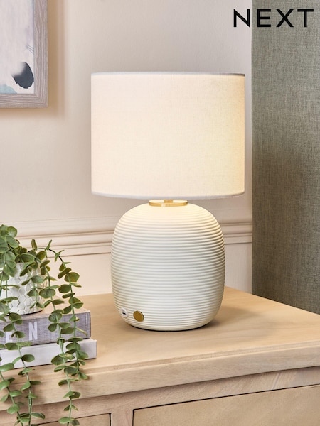 Ivory Hadleigh Rechargeable Touch Wireless Table Lamp (956266) | £48