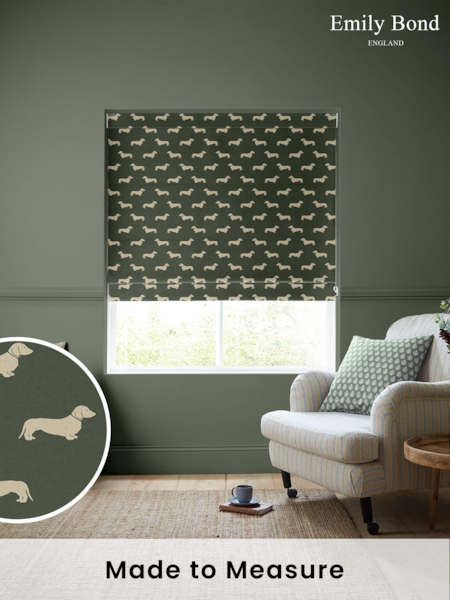 Emily Bond Fern Green 100% Cotton Peggy Made to Measure Roman Blinds (957615) | £79