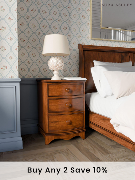 Laura Ashley Dark Broughton 3 Drawer Bedside Chest (959583) | £600