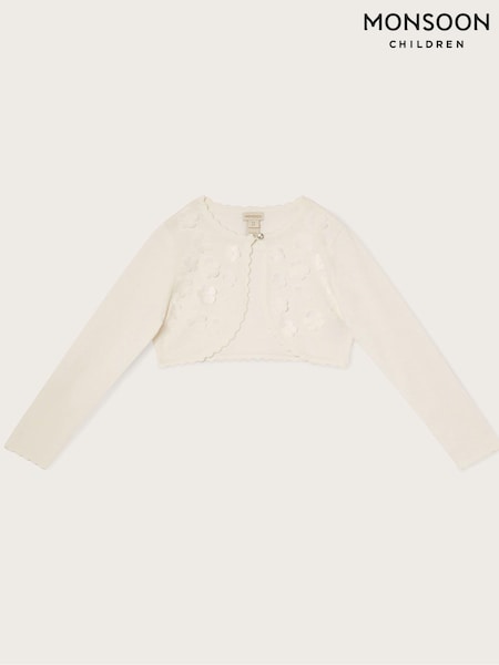 Monsoon Natural 100% Cotton 3D Petal Cardigan (961221) | £25 - £29
