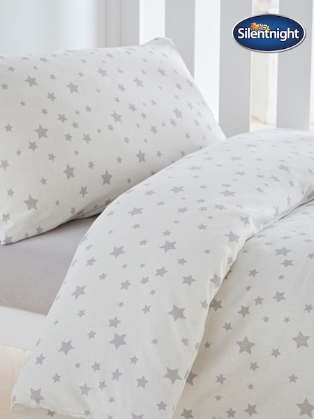Silentnight Grey Kids Safe Nights Pink Star Cot Bed 100% Cotton Duvet Cover and Pillowcase Set (962265) | £22