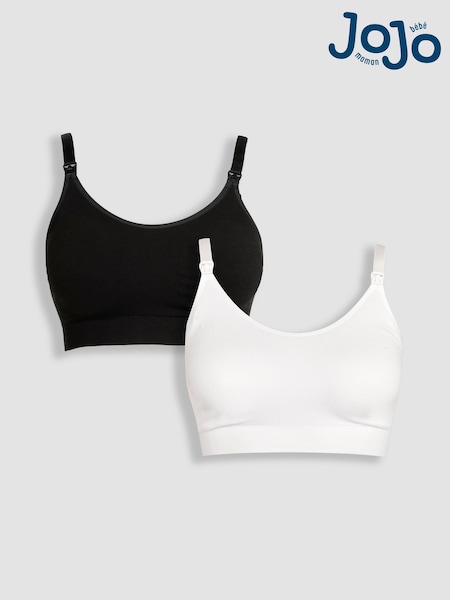Emma Jane Black and White 2-Pack Cotton Seamless Nursing Bras (962472) | £32.50