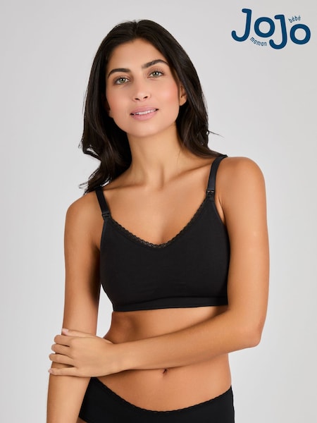 Emma Jane Black Emma-Jane Cotton Rich Lace Trim Seamless Nursing Bra (962654) | £18