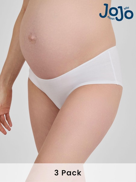 JoJo Maman Bébé White 3-Pack Maternity Knicker Shorts (962724) | £16