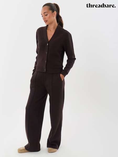 Brown - Threadbare Cardigan & Joggers Sweat Set