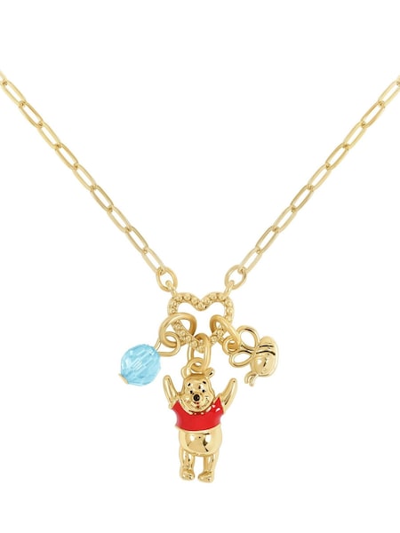 Gold Tone - Disney Winnie The Pooh Charm Necklace