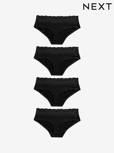 Black Short Lace Knickers 4 Pack (963592) | £16