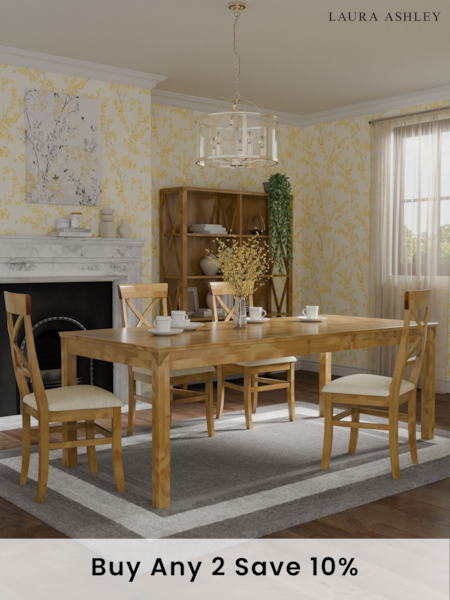 Laura Ashley Honey Gold Balmoral 6-8 Seater Extending Dining Table (963659) | £1,095