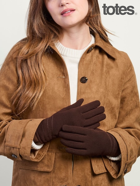 Brown - Totes Thermal Gloves With Smartouch