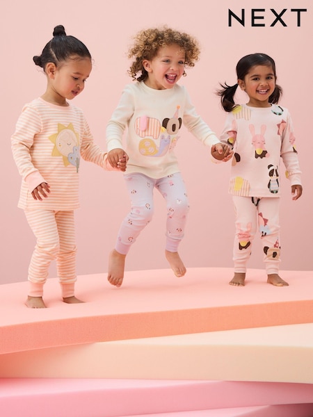 Pastel Character Long Sleeve Snuggle Pyjamas 3 Pack (9mths-16yrs) (964136) | £27 - £33