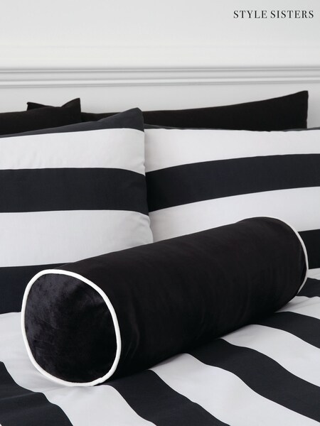 Style Sisters Black Velvet Bolster Cushion (965425) | £20