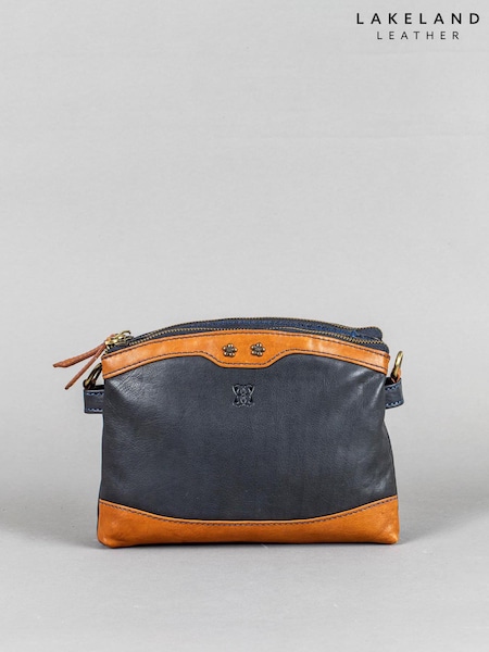 Lakeland Leather Blue Hartsop Zip Cross-Body Bag (965805) | £60