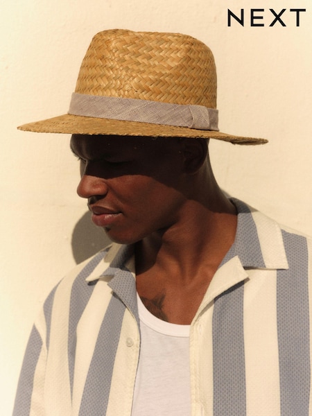 Natural Straw Seagrass Straw Panama Style Hat (966058) | £11