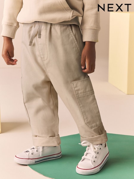 Neutral Cream Side Pocket 100% Cotton Pull On Trousers (3mths-7yrs) (966834) | £8.50 - £10.50
