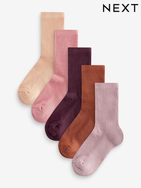 Multi Regular Length Cotton Rich Cushioned Footbed Ribbed Ankle Socks 5 Pack (966876) | £7.50 - £9.50