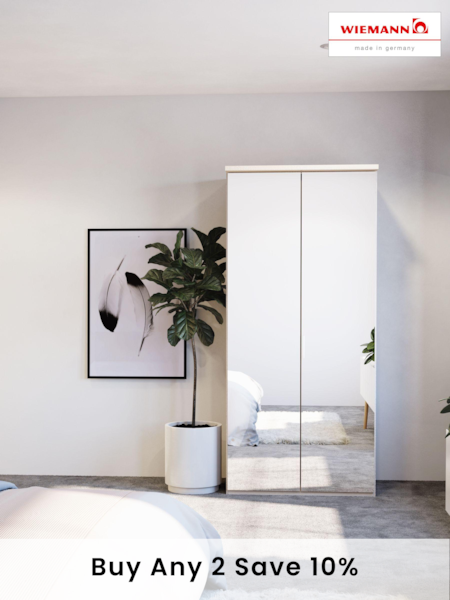 Wiemann Peyton Rustic Oak Mirror Semi Fitted Double Wardrobe (966887) | £650