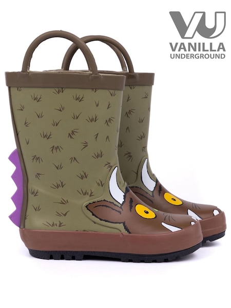Vanilla Underground Brown Gruffalo Unisex Kids Wellington Boots with Handles (967159) | £22