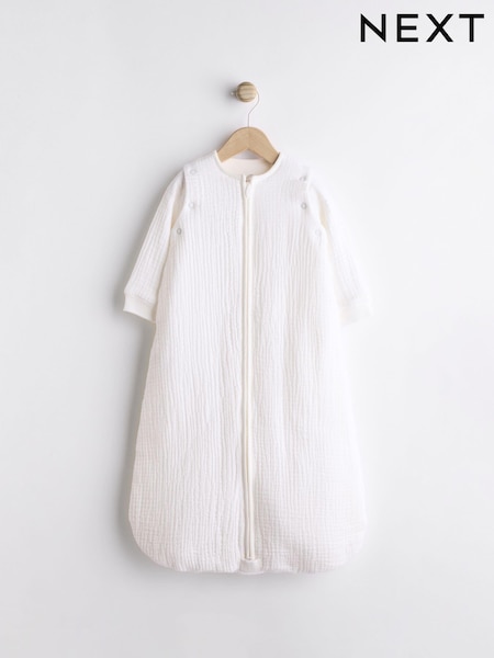 Cream Muslin 2.5 Tog Detachable Sleeve Baby 100% Cotton Sleep Bag (967684) | £34 - £38