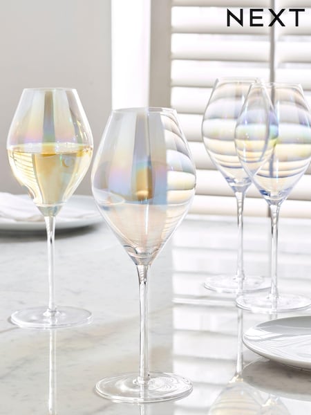 Set of 4 Iridescent Vienna Wine Glasses (968147) | £24