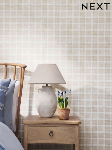 Natural Gingham 10M Wallpaper (968888) | £34
