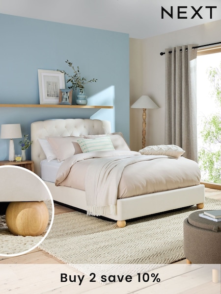 Soft Velvet Natural Oyster Farringdon Upholstered Ottoman Storage Bed Frame (969439) | £740 - £840