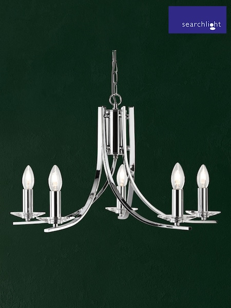 Searchlight Chrome Asiana 5 Light Ceiling Light (969518) | £144