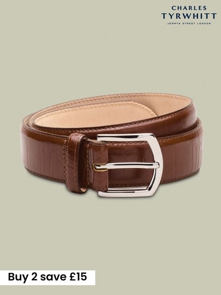 Brown - Regular Charles Tyrwhitt Leather Made In England Formal Belt