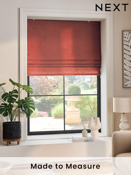 Raspberry Pink Washed Cotton Linen Made to Measure Roman Blind (970416) | £70