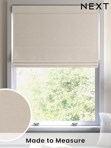 Cream Nikki Made to Measure Cotton/Linen Blend Roman Blinds (970471) | £84