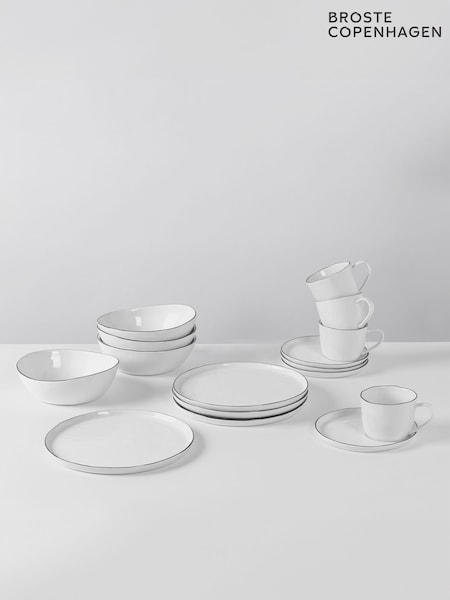 Broste Copenhagen White Salt Dinnerware Breakfast Set (970781) | £229