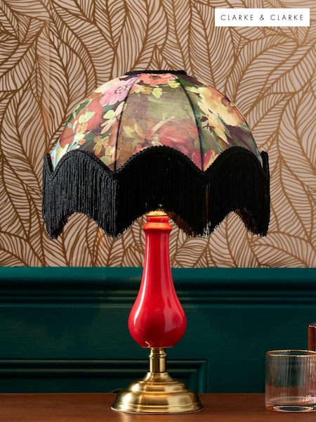 Clarke & Clarke Black/Pink Tahiti Table Lamp (971487) | £110
