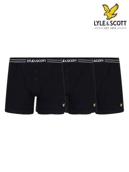 Black Lyle & Scott Button Fly Trunks 3 Pack (971577) | £31