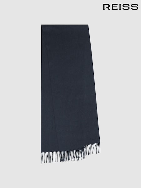 Reiss Airforce Blue Picton Wool and Cashmere Scarf (972731) | £68