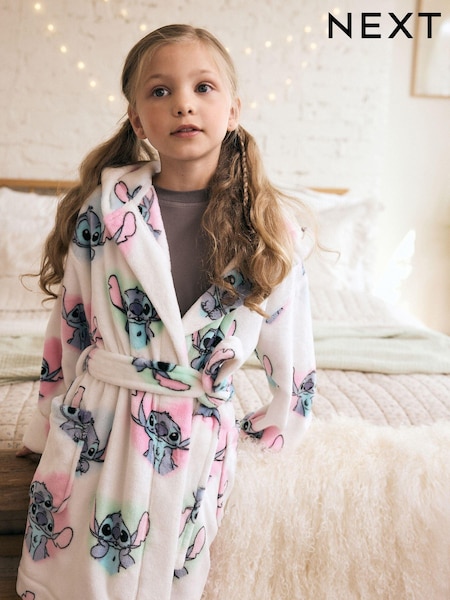 White/ Pink/ Blue Lilo & Stitch Licence Dressing Gown (3-16yrs) (974637) | £18.50 - £28