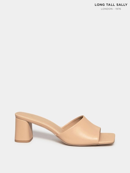 Long Tall Sally Natural Block Heel Mules (975075) | £50